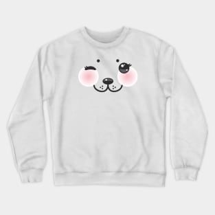 Kawaii funny cat muzzle with pink cheeks and winking eyes (4) Crewneck Sweatshirt